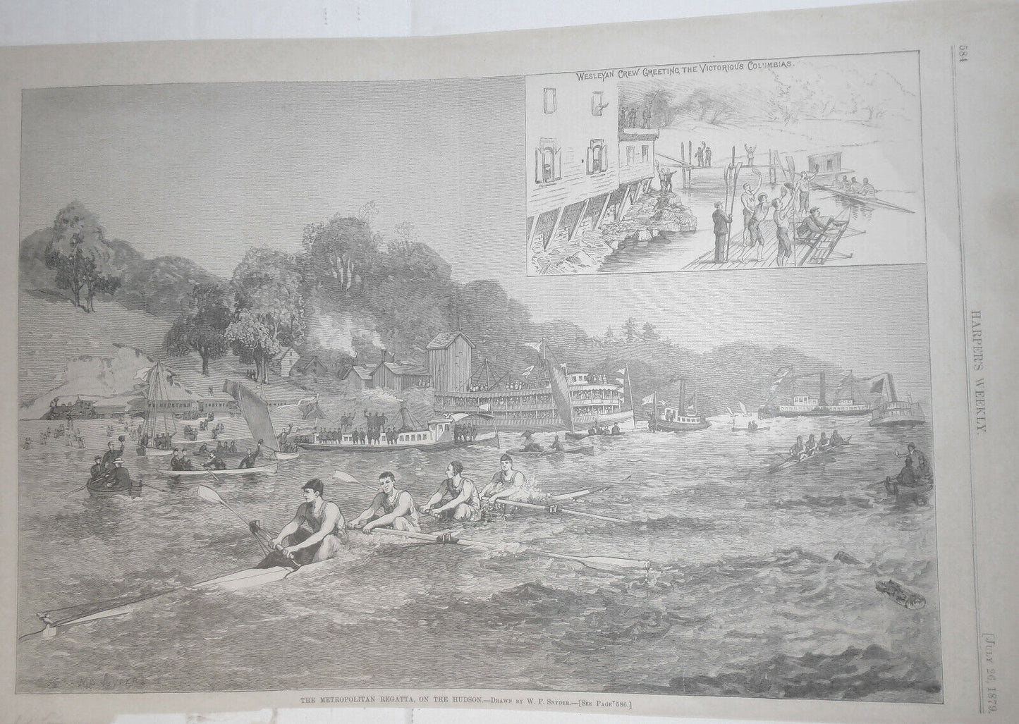 The Metropolitan Regatta, On The Hudson -- Harper's Weekly July 26, 1879