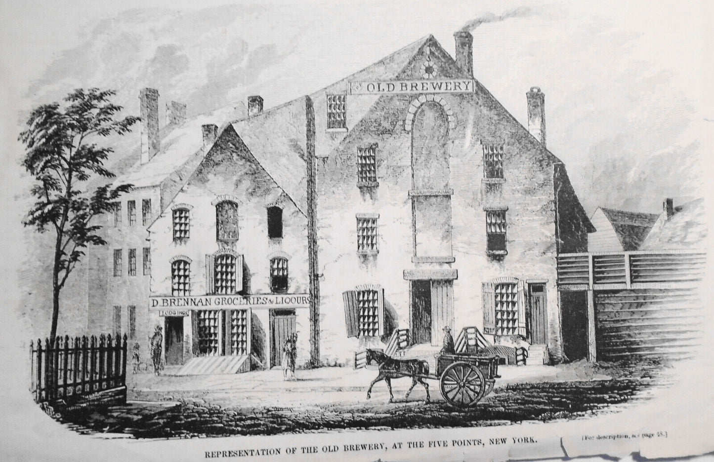 Representation Of The Old Brewery, At Five Points, New York  - Gleason's 1850s
