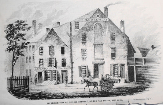 Representation Of The Old Brewery, At Five Points, New York  - Gleason's 1850s