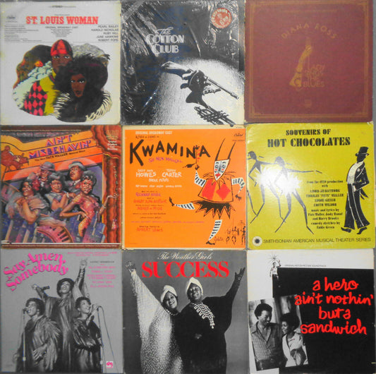 9 Black soundtrack LPs - Diana Ross, Cicely Tyson, Louis Armstrong, Fats Waller