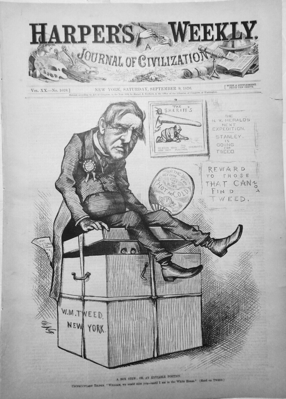 Harper's Weekly,  September 9, 1876 -  Centennial; Tilden & Tweed politics, etc.