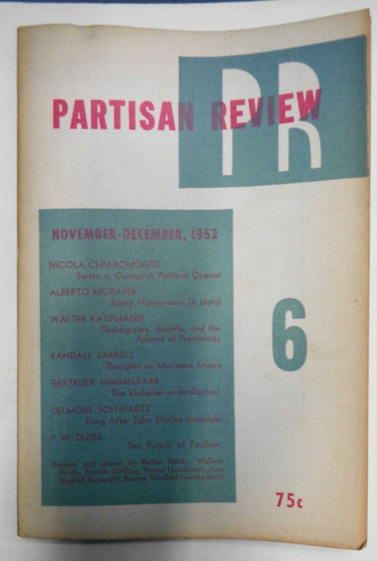 Partisan Review,  November-December, 1952 - Randall Jarrell, Delmore Schwartz...
