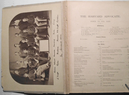 The Harvard Advocate: Vol. 22 & 23 - Sept 28, 1876 to June 22, 1877.  Sports etc