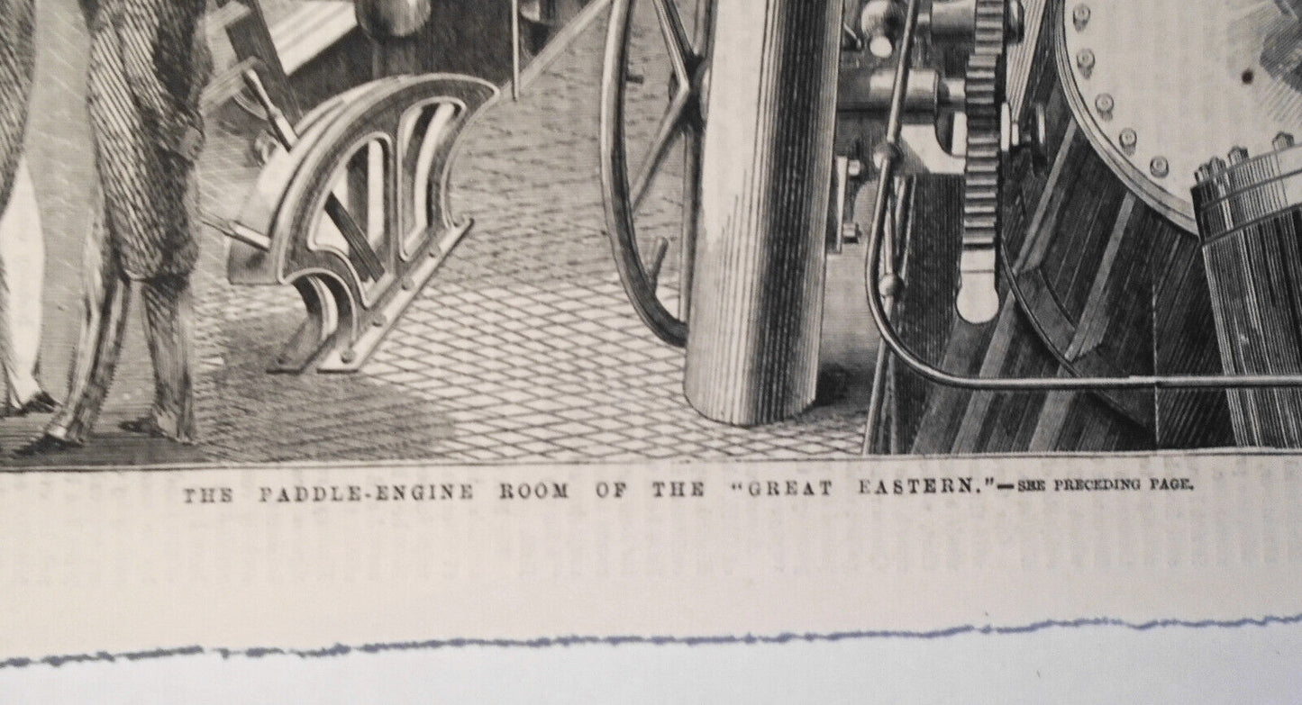 The Paddle-engine Room Of The "Great Eastern." 1859 Illustrated London News