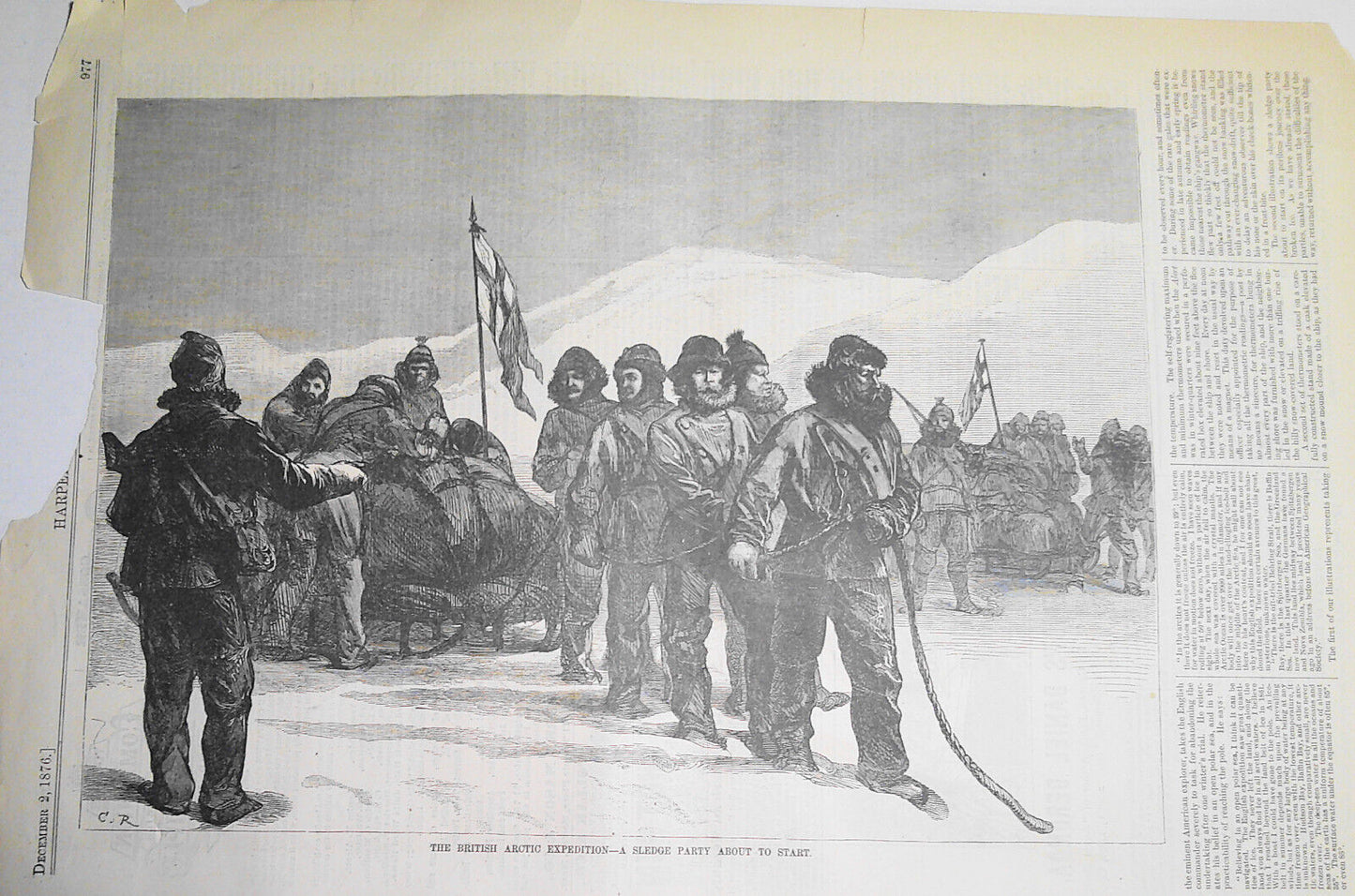 The failed British Arctic Expedition  - Harper's Weekly, Dec. 2, 1876 - 2 prints