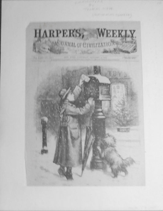 Christmas Post, by Thomas Nast  - Harper's Weekly, January 4, 1879. Original