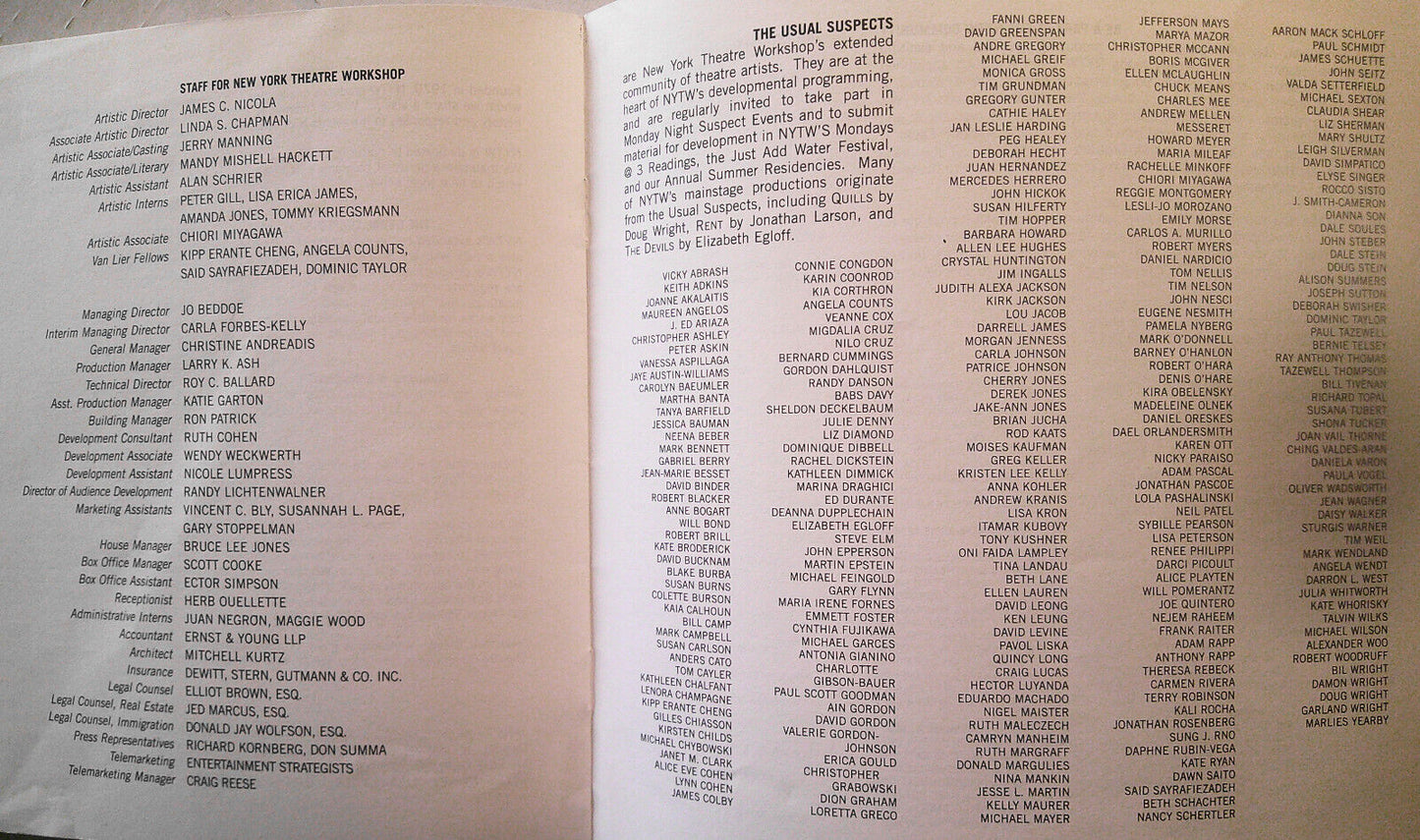 Shopping and F*cking - Souvenir Program - 1998 New York Theatre Workshop