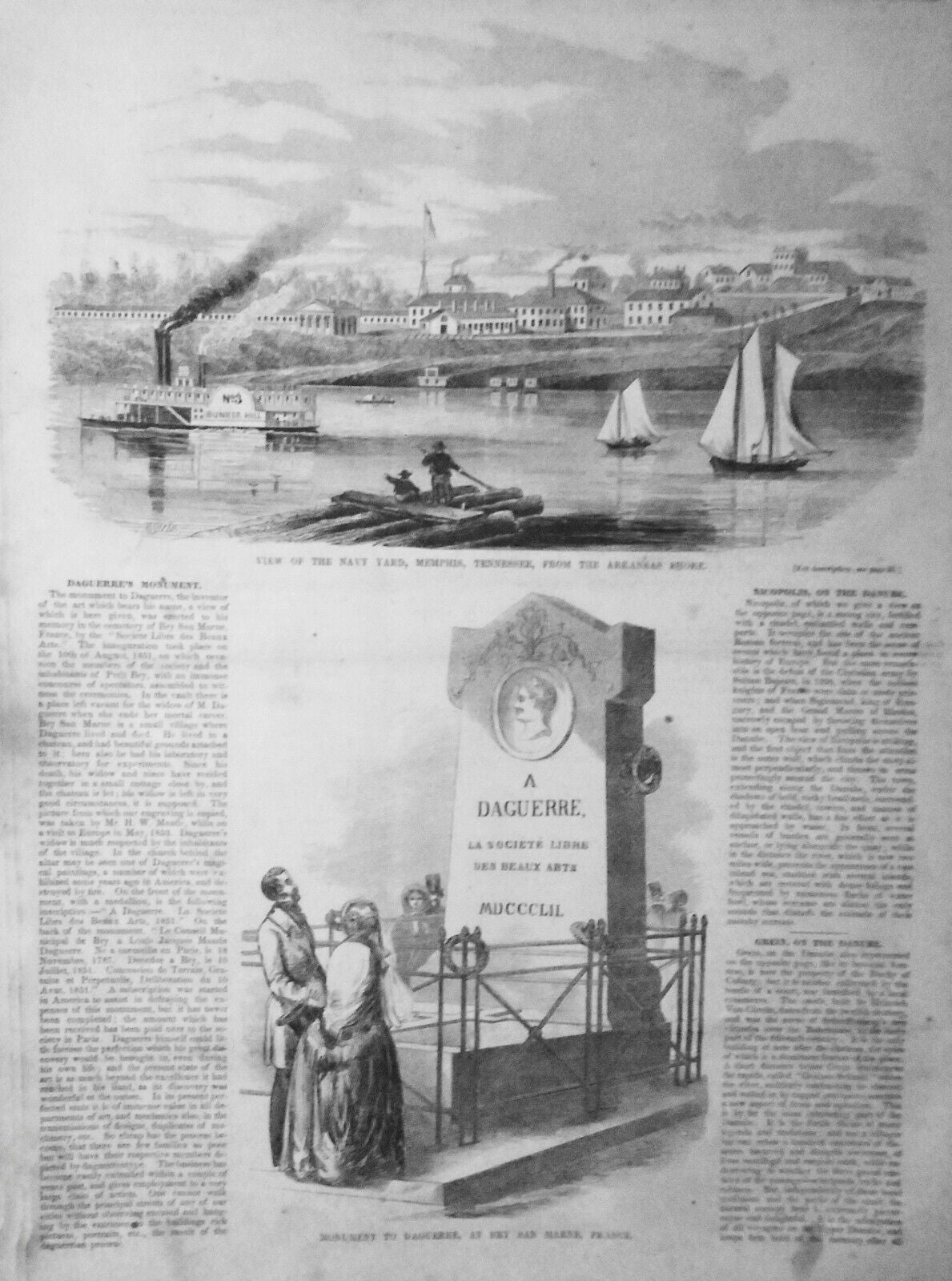 Gleason's Pictorial February 11, 1854 - Pike Fishing, Daguerre's Monument, etc