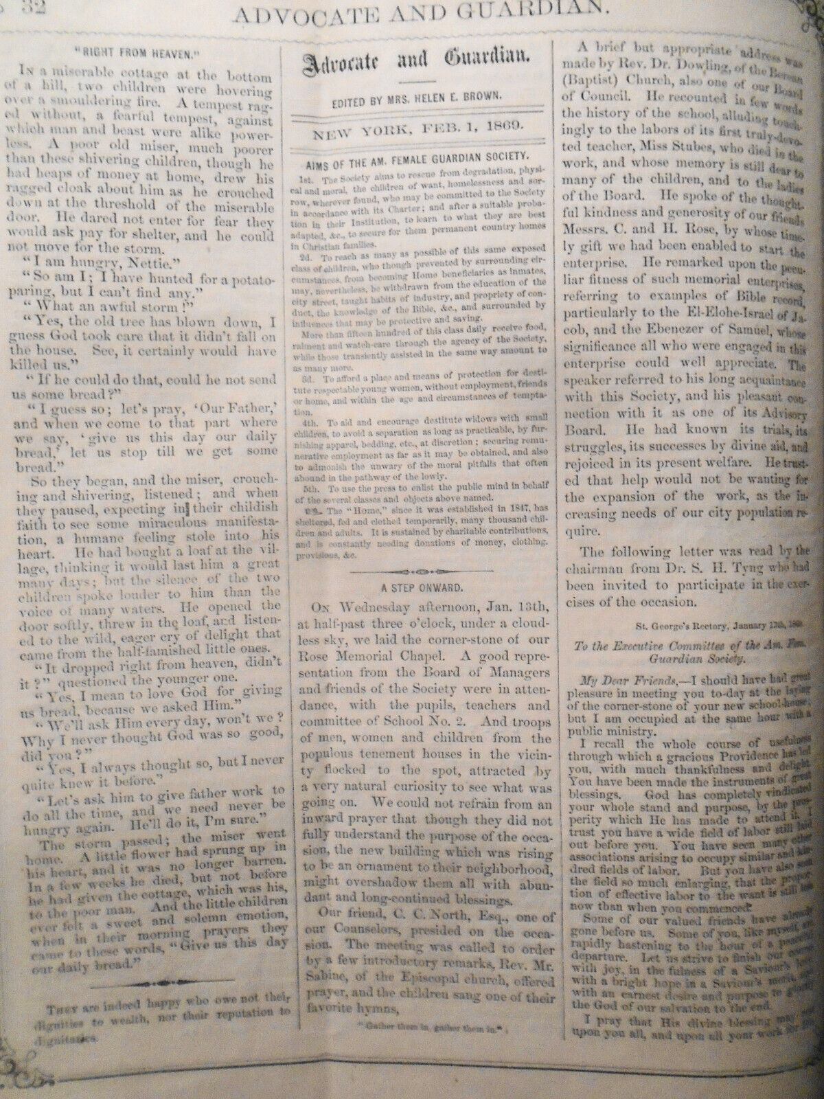 1869 Lot of 3 issues of  Advocate and Family Guardian