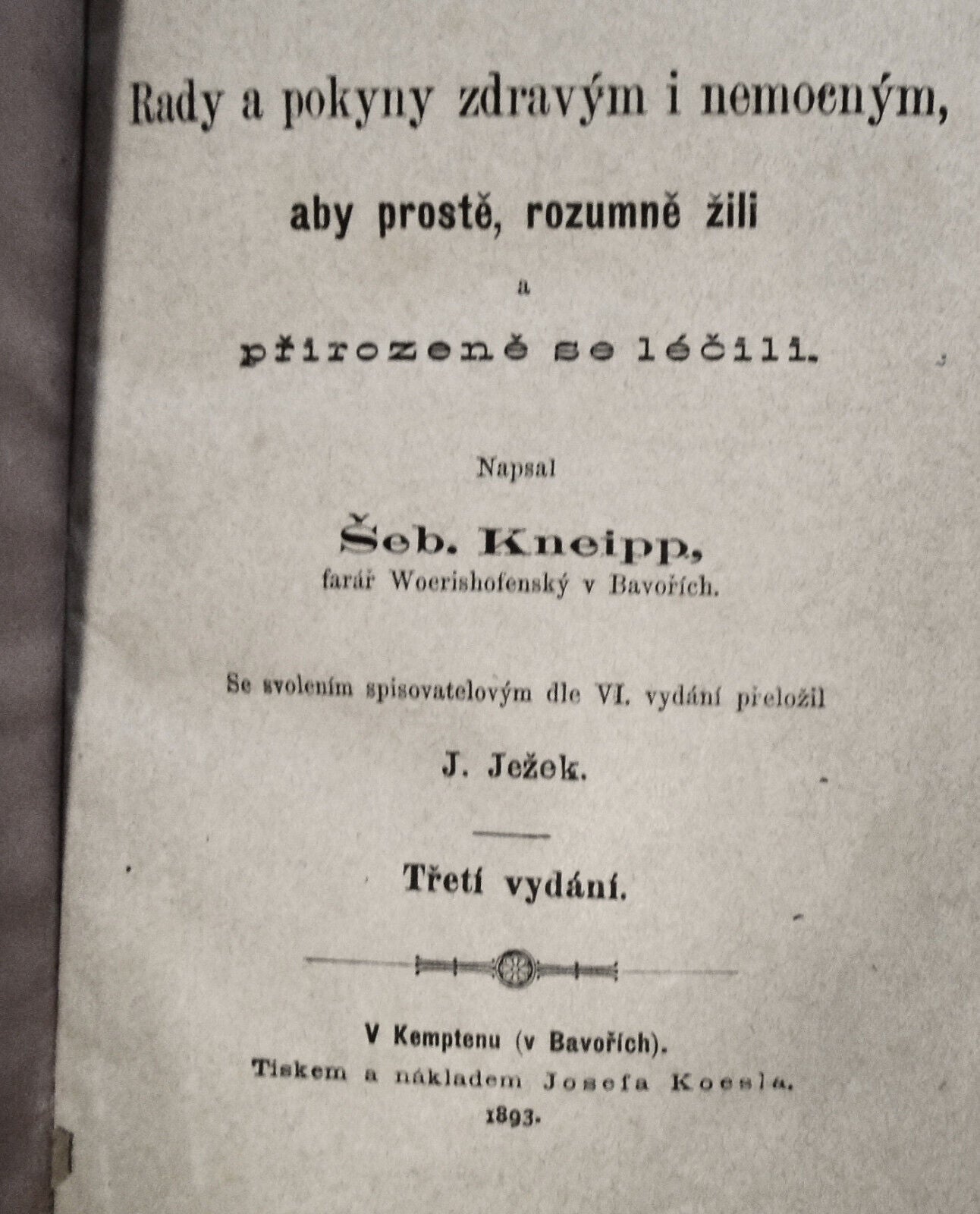 1893 Jak Ziti : Rady a pokyny zdravym i nemocnym, aby proste, rozumne zili ...