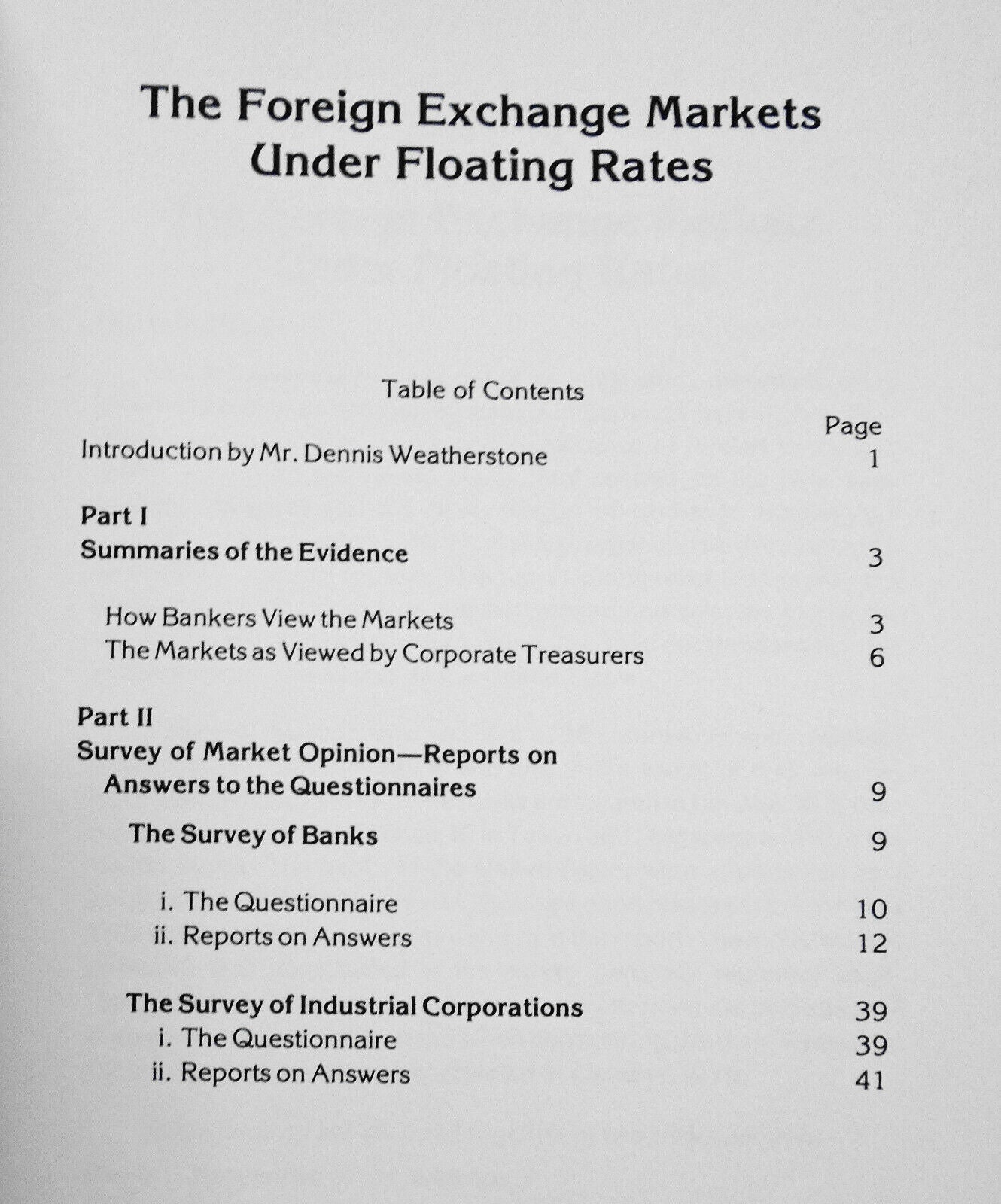 The foreign exchange markets under floating rates - by Group of Thirty. 1980