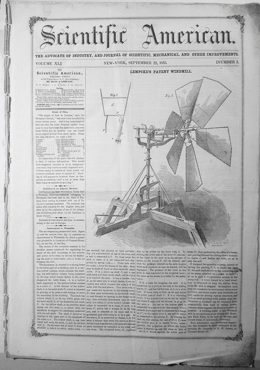Scientific American September 22, 1855. Aluminum the new metal; origin of fires