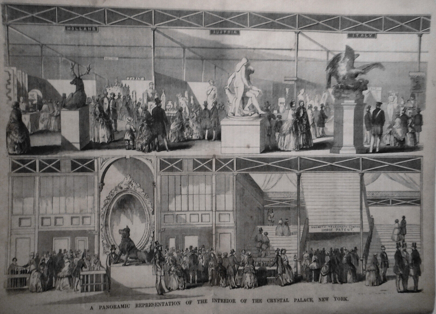 Gleason's Pictorial February 4, 1854 - Panoramic Represention of Crystal Palace