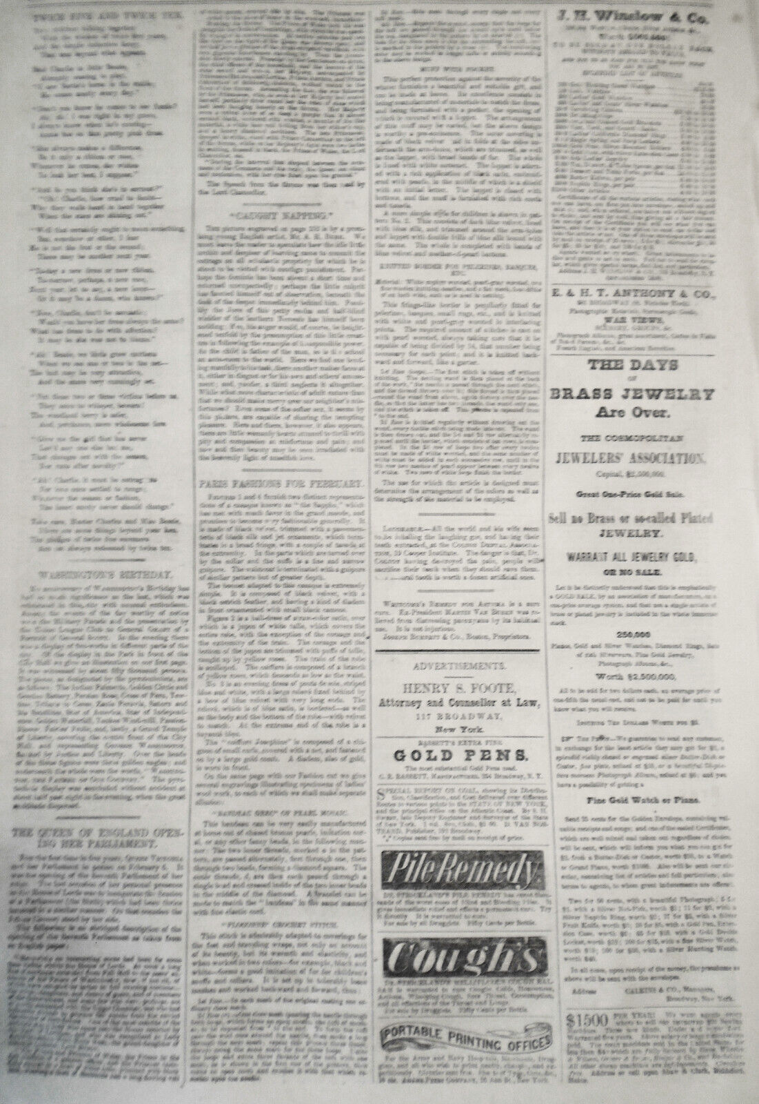 Harper's Weekly March 10, 1866 -  Fireworks for Washington's birthday; Oil fires
