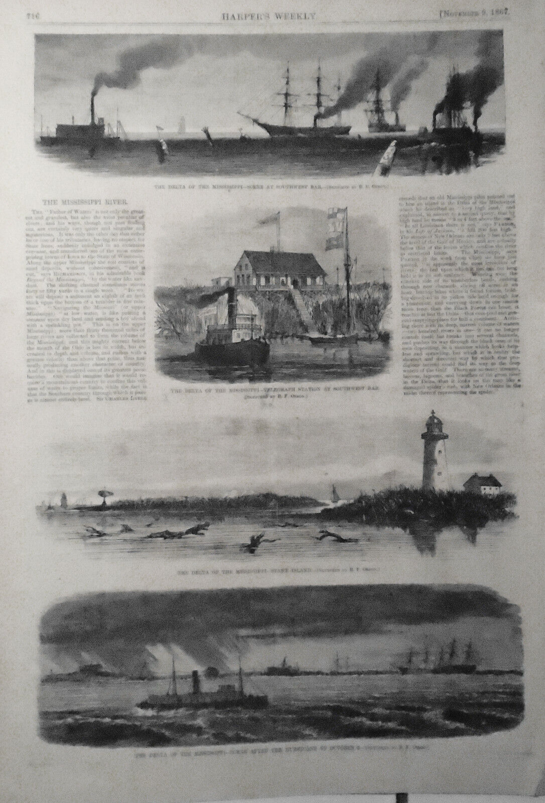 The Delta of the Mississippi River - Harper's Weekly, November 9, 1867