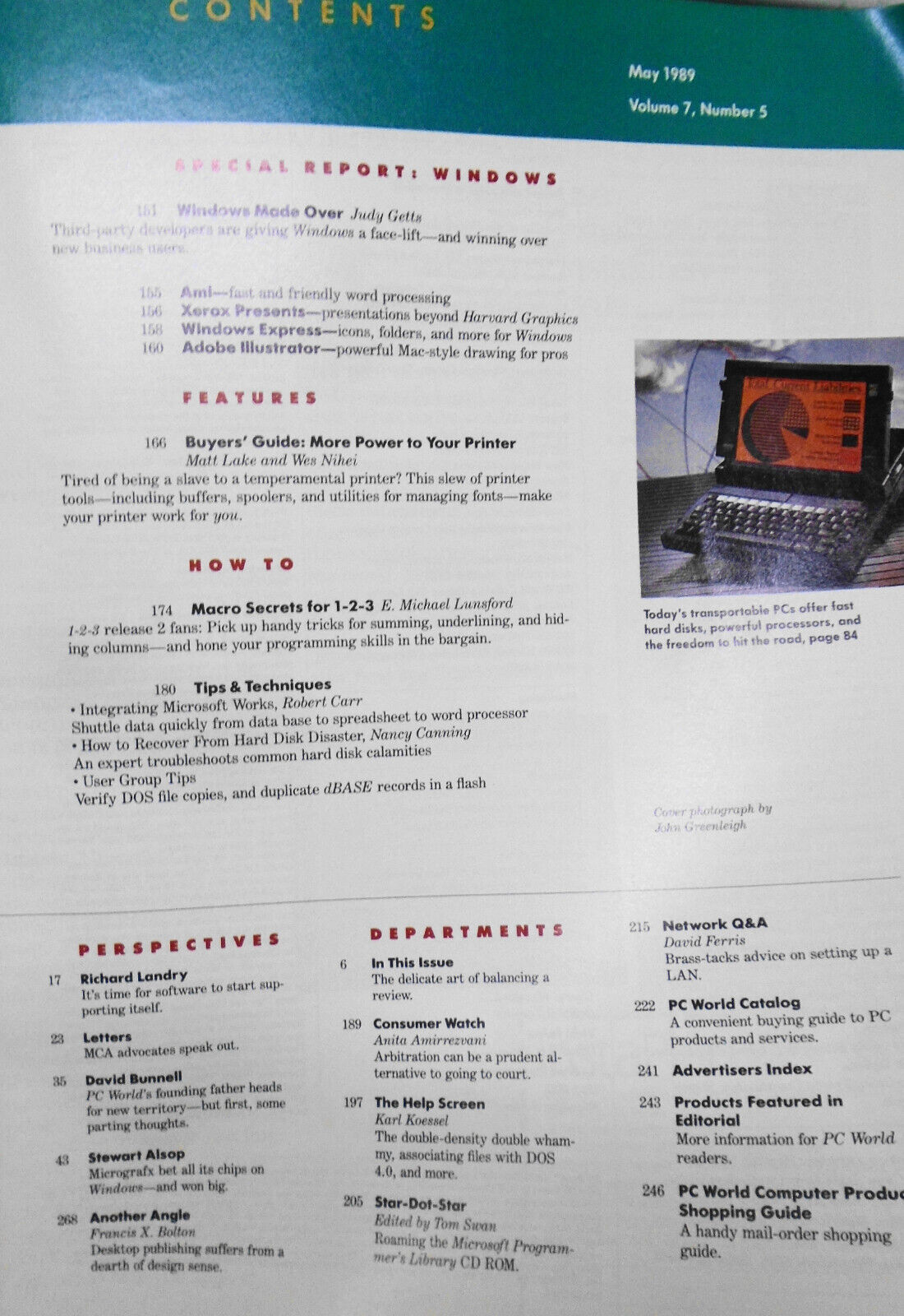PC WORLD Magazine, May 1989. Windows: The New PC Standard, etc.