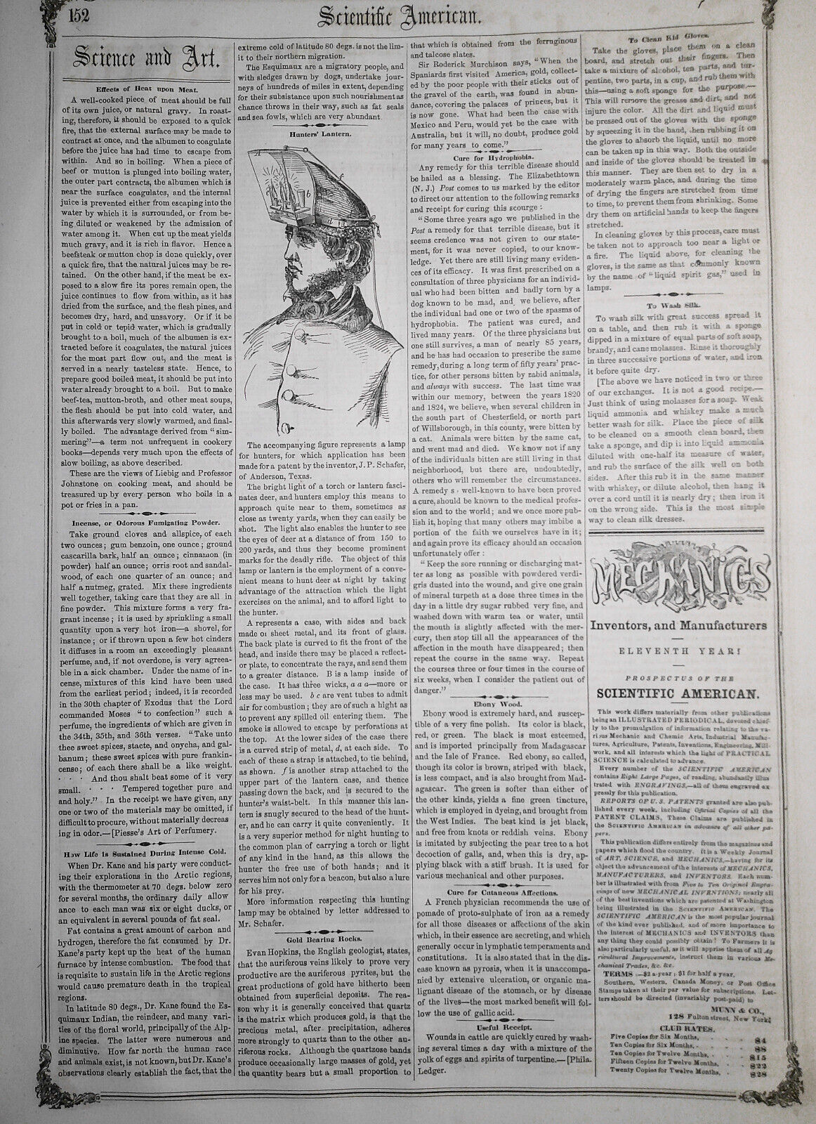 Scientific American January 19, 1856. Robert Fulton; California; Horse flesh etc