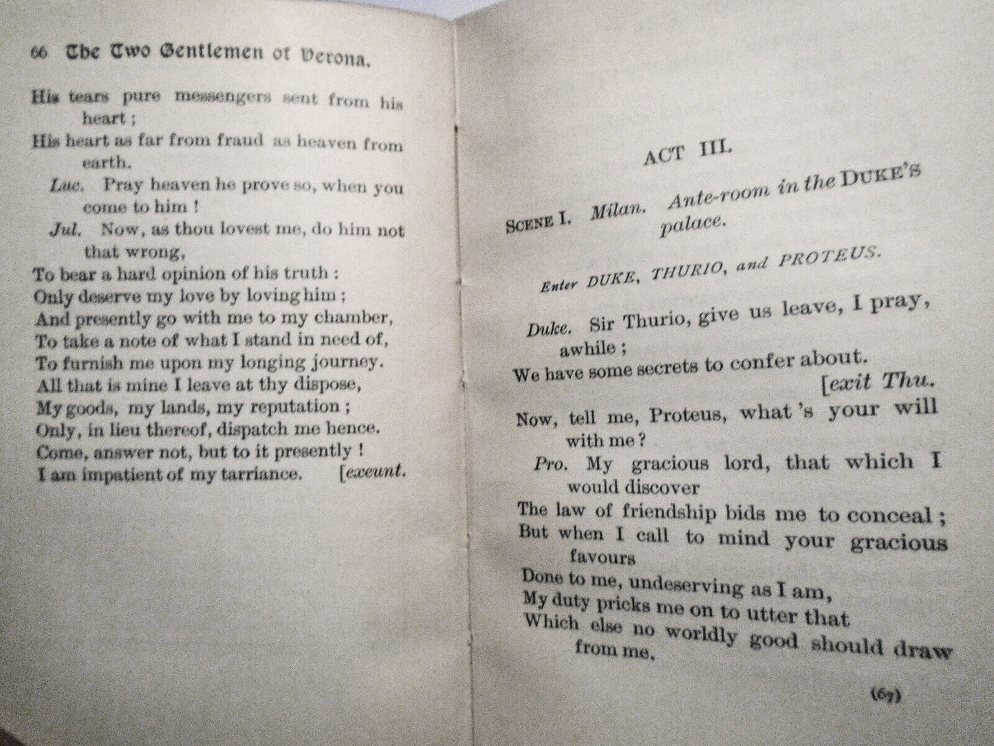 The Two Gentlemen Of Verona by William Shakespeare. 1893 Ariel edition, Putnam's