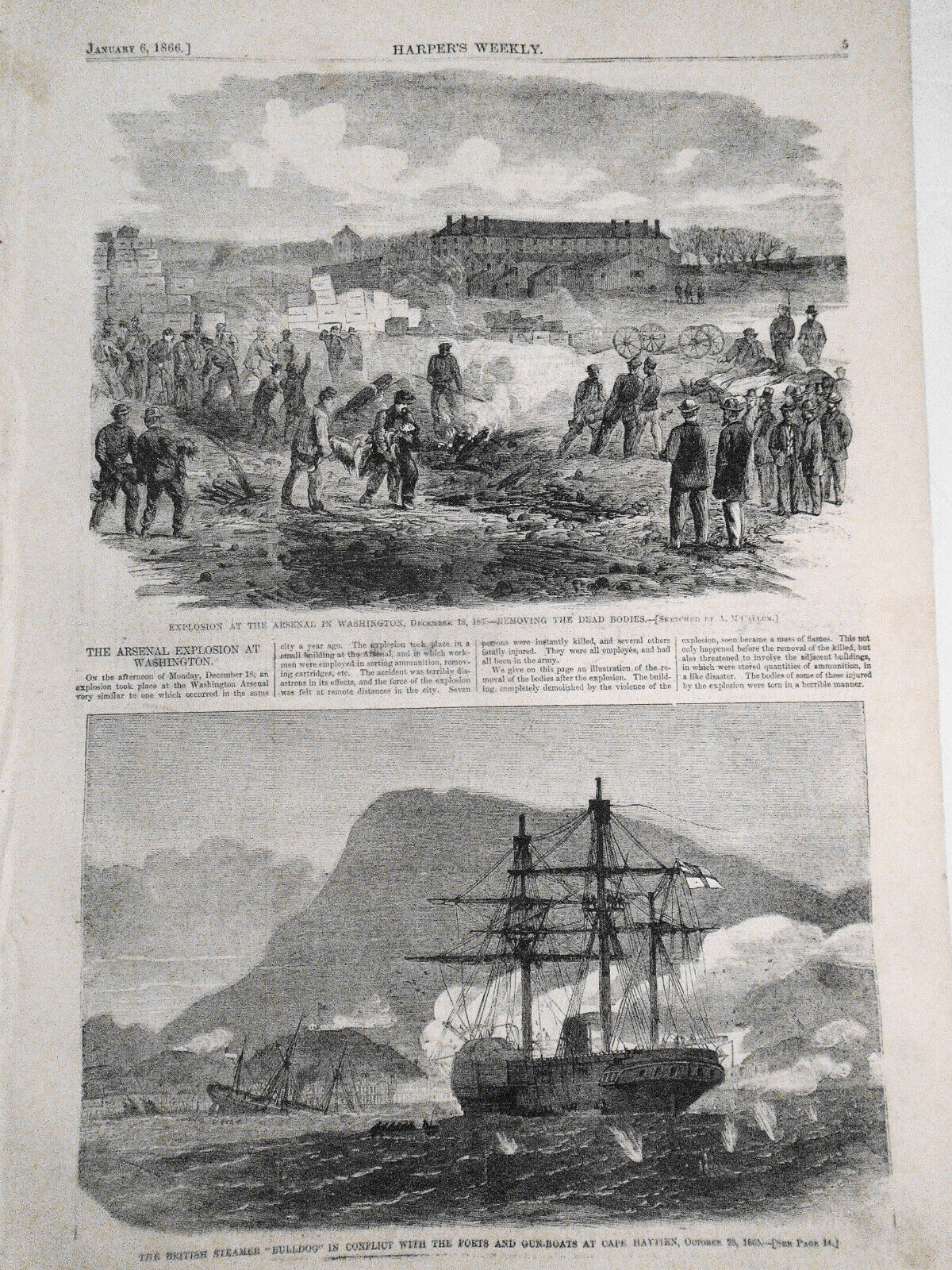 Harper's Weekly January 6, 1866 -  Last Chattel; 400 Emigrant Women etc ORIGINAL