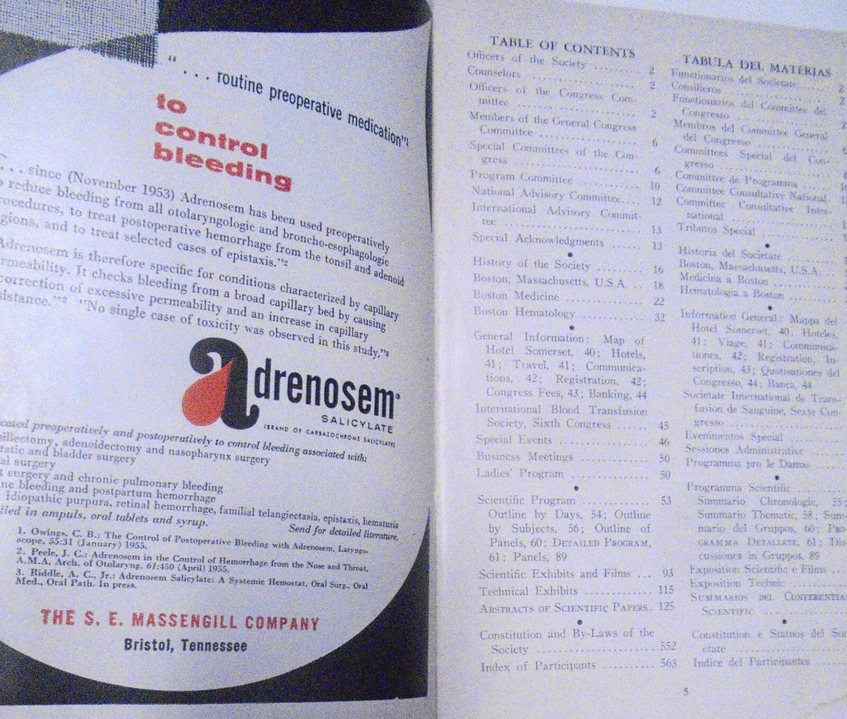 VIth International Congress of International Society of Hematology, Boston 1956