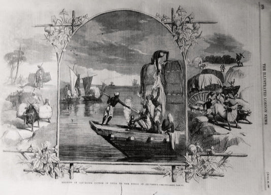 Methods of conveying cotton in India - Illustrated London News, April 20, 1861