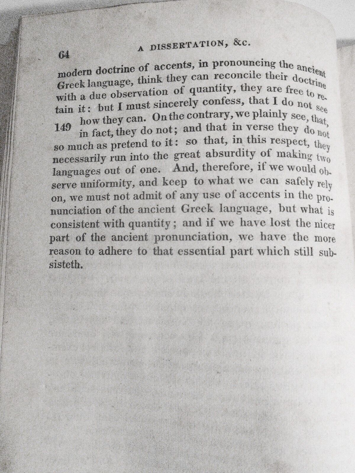 1820 A dissertation against pronouncing the Greek language according to accents