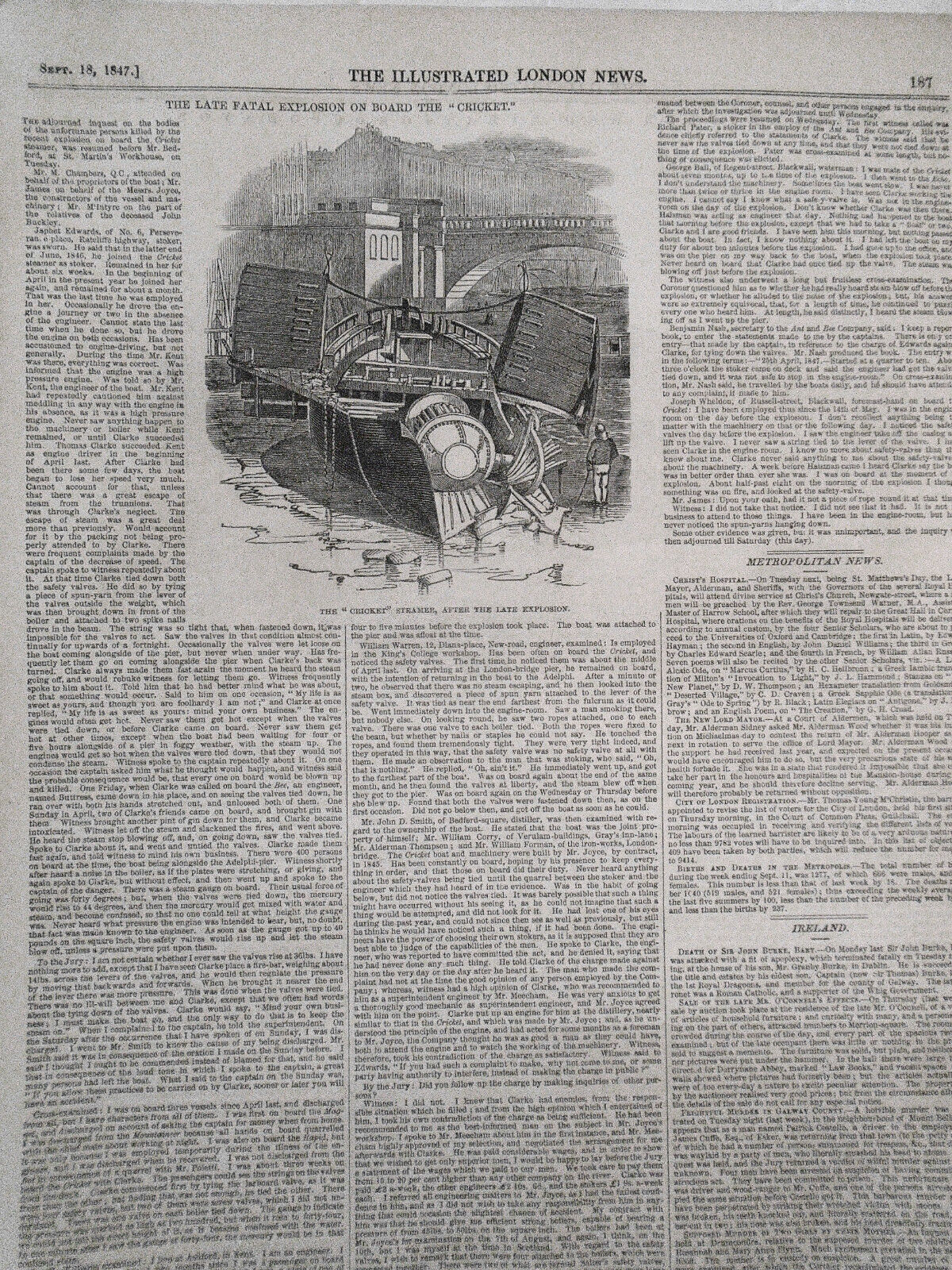 Illustrated London News, September 18, 1847 -  Shakespeare & Stratford Upon Avon