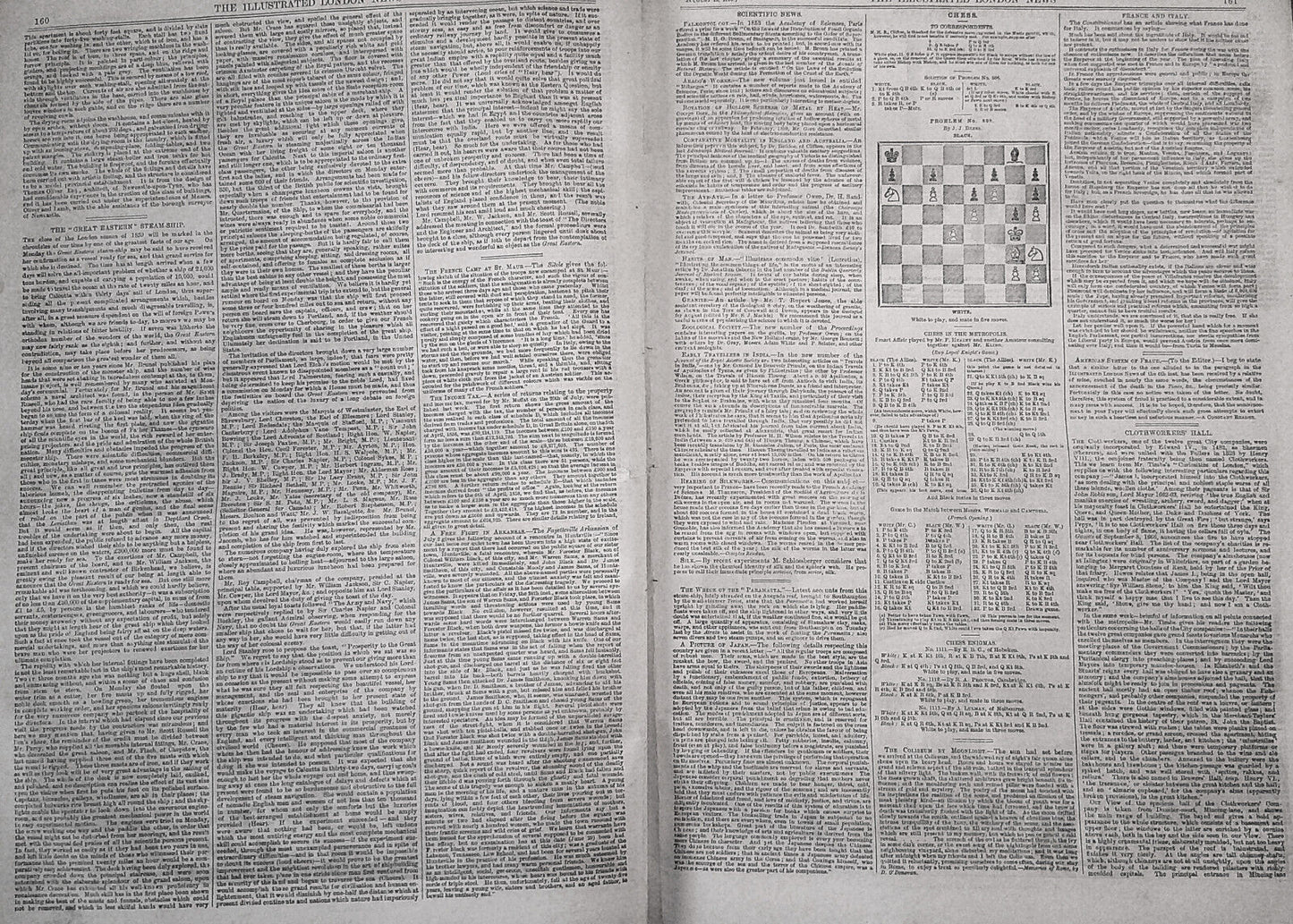 Illustrated London News, August 13, 1859. Sovereignty of the Seas; Great Eastern