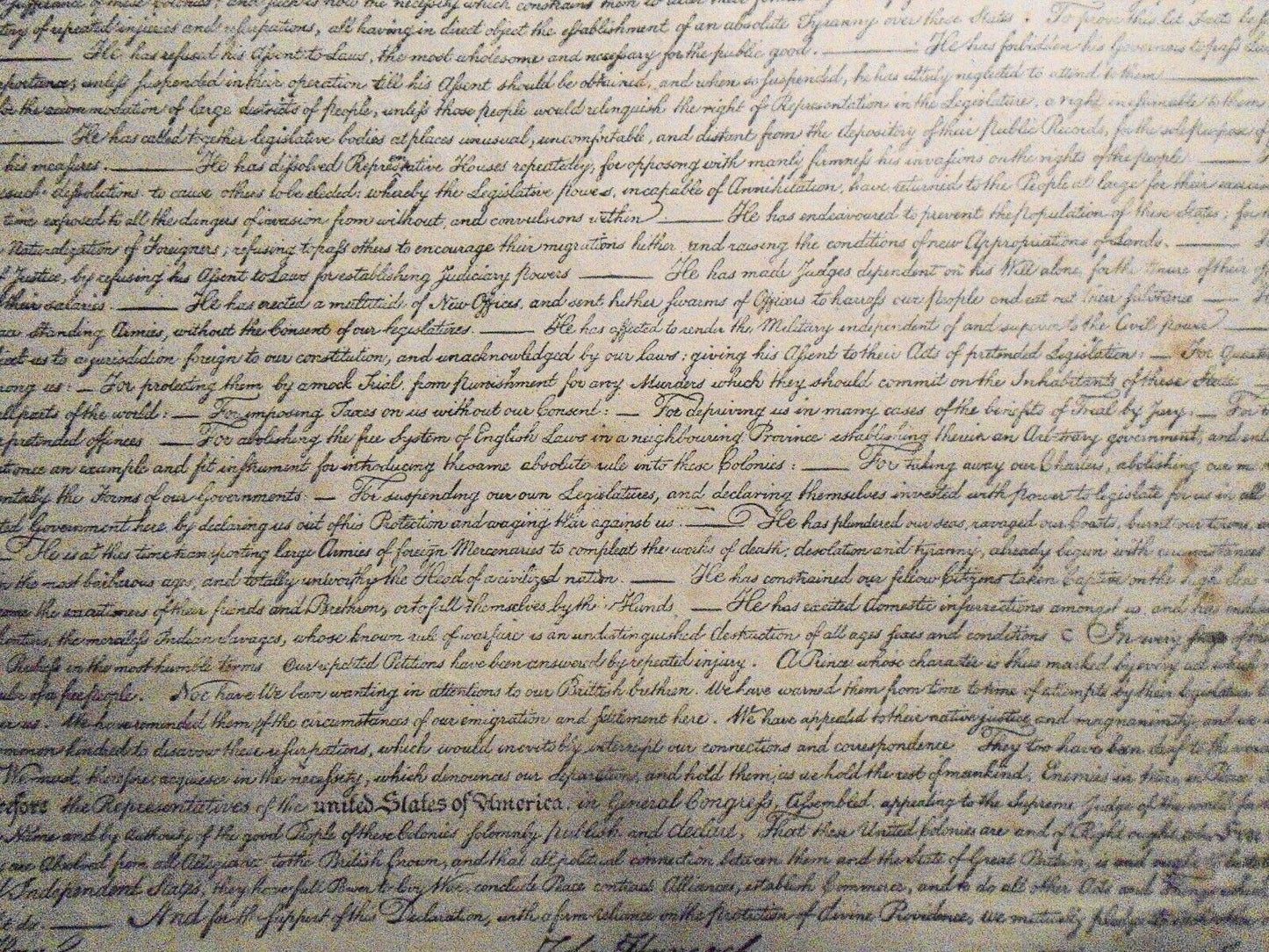 Declaration of Independence, ca. 1900. 11.75" x 9.75".