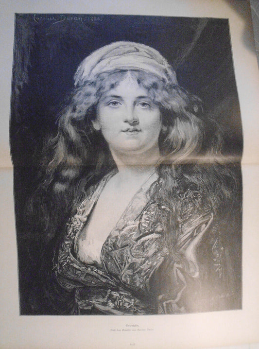Orientalin, by Carolus Duran --  1884  -  Original antique print - 22x16 inches.