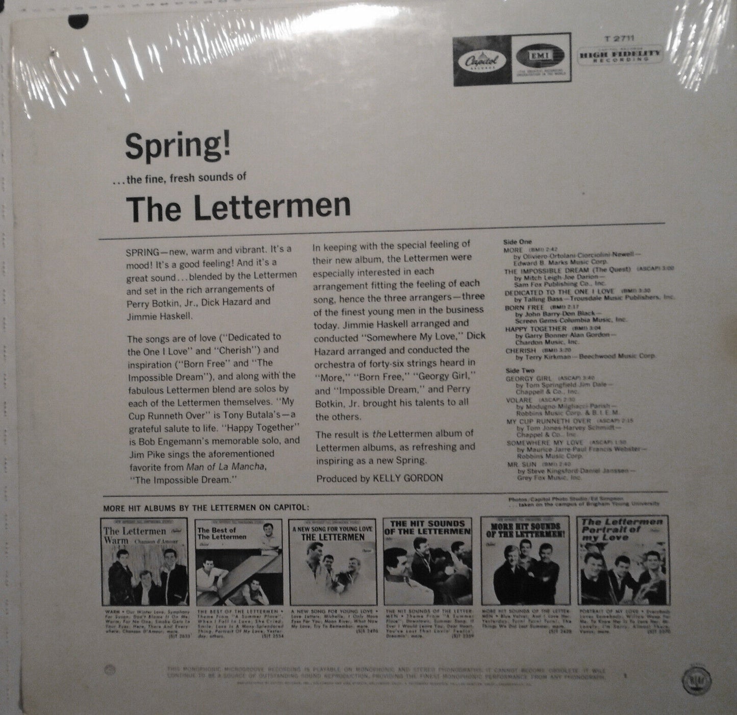 The Lettermen : Spring! Vinyl LP- SEALED Georgy Girl, Happy Together, Born Free