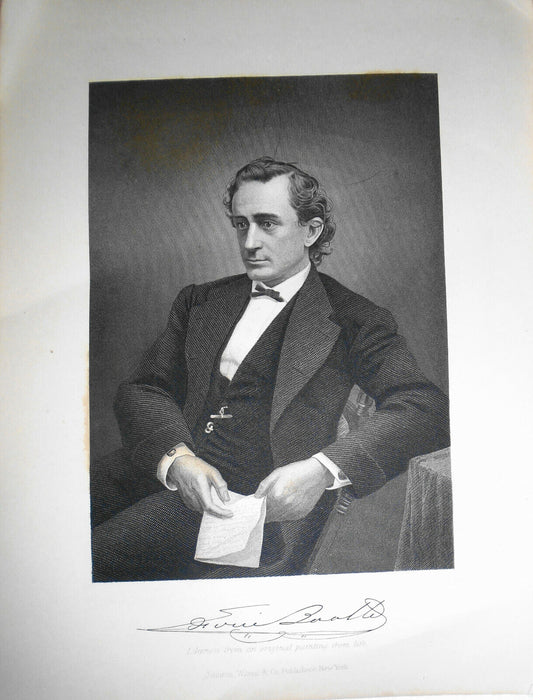 Edwin Booth  -  steel engraving - 1876 - Duyckinck International Gallerie