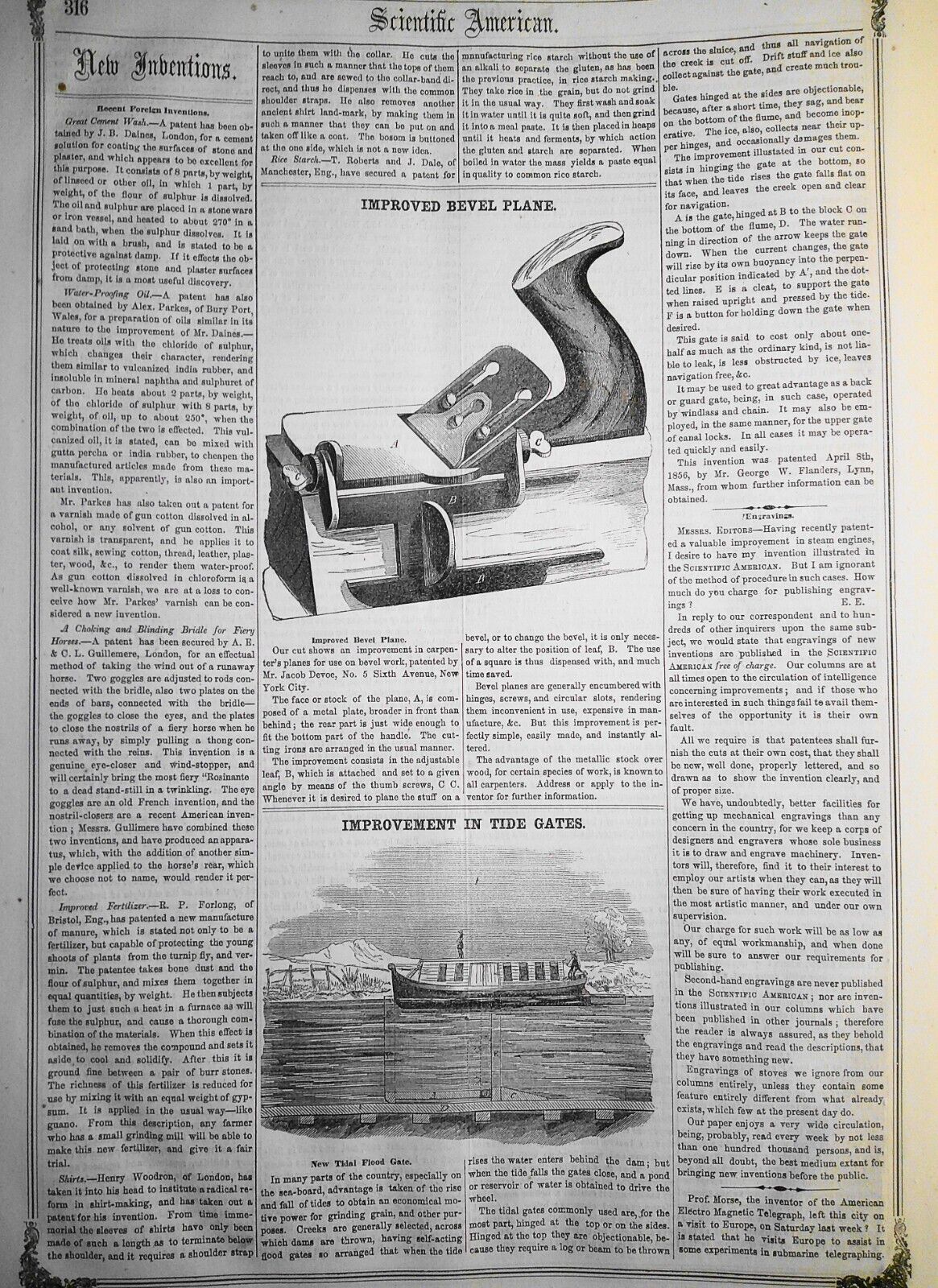 Scientific American, June 14, 1856. Foucault - Motion and Heat; Ballooning, etc