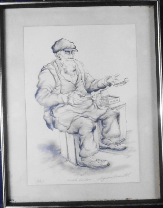 "Candle Vendor" by Seymour Rosenthal. Signed & Numbered Lithograph #177/250