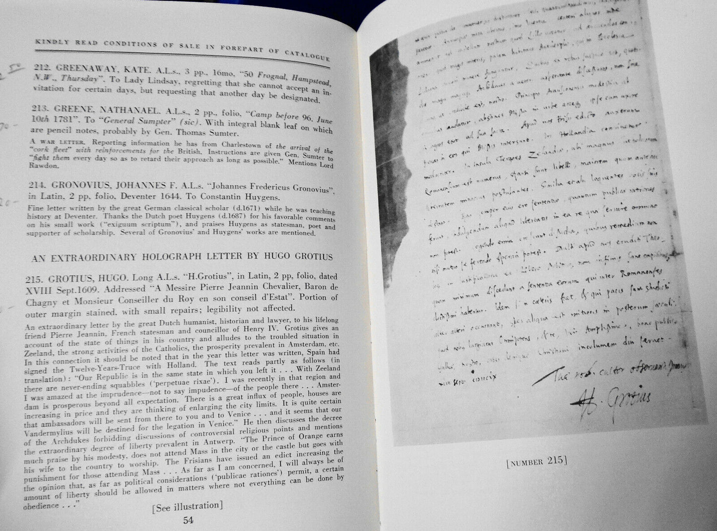 American, British, Continental autographs and mss - Pleadwell. 1958 Parke-Bernet