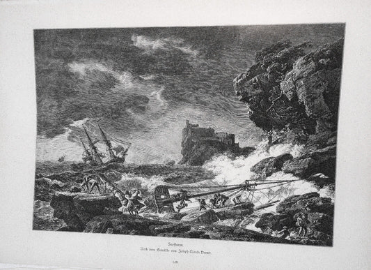 Seestrum, von  Joseph Claude Vernet -- 1886 - Original antique print
