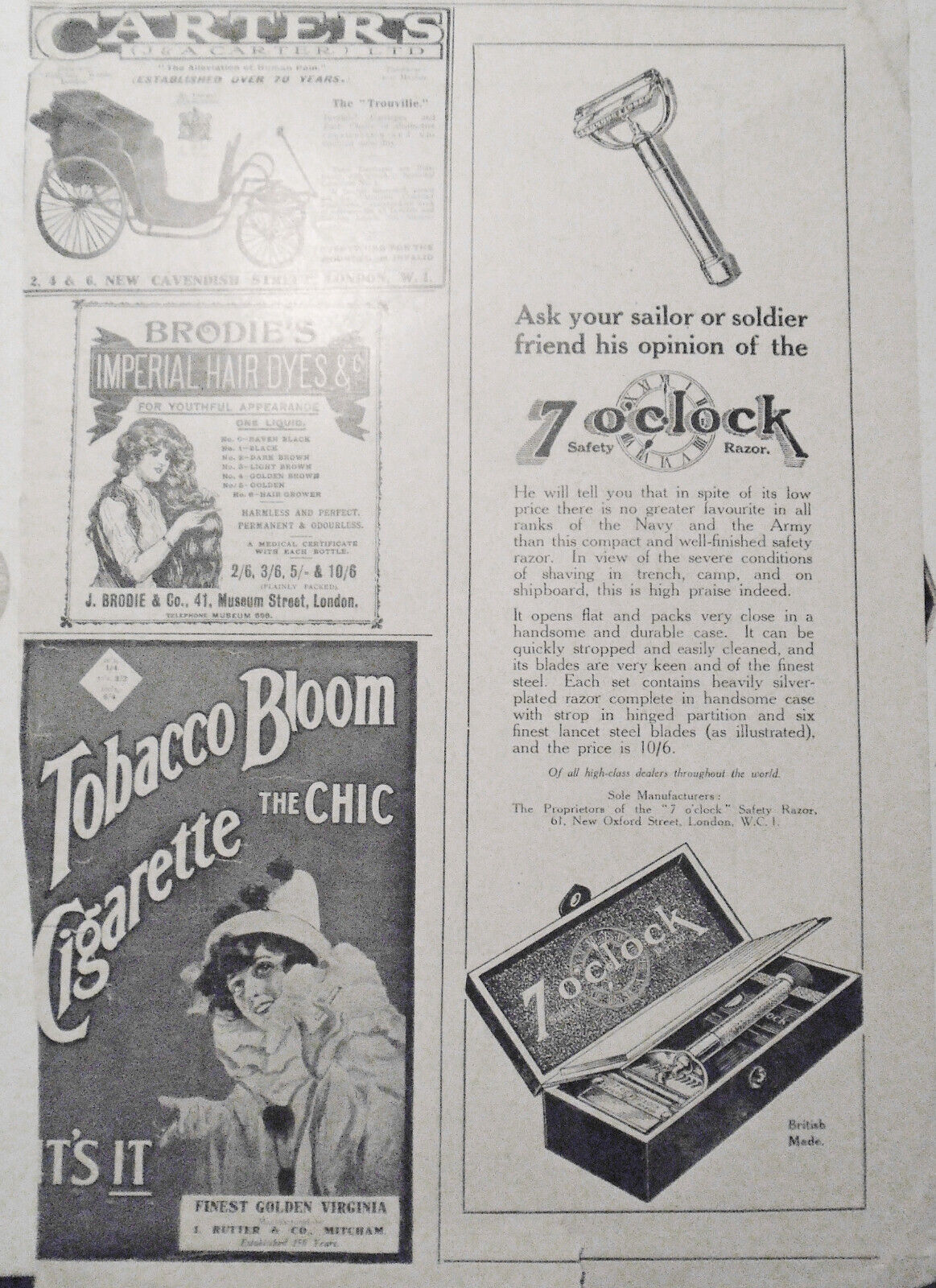 1918  Cavanders' Army Club Cigarettes Ad - original from Illustrated London News