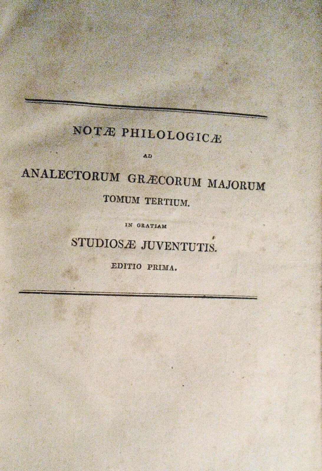 1819 Analekta Hellenika meizona, sive Collectanea Graeca majora. Tome 3, Part 2