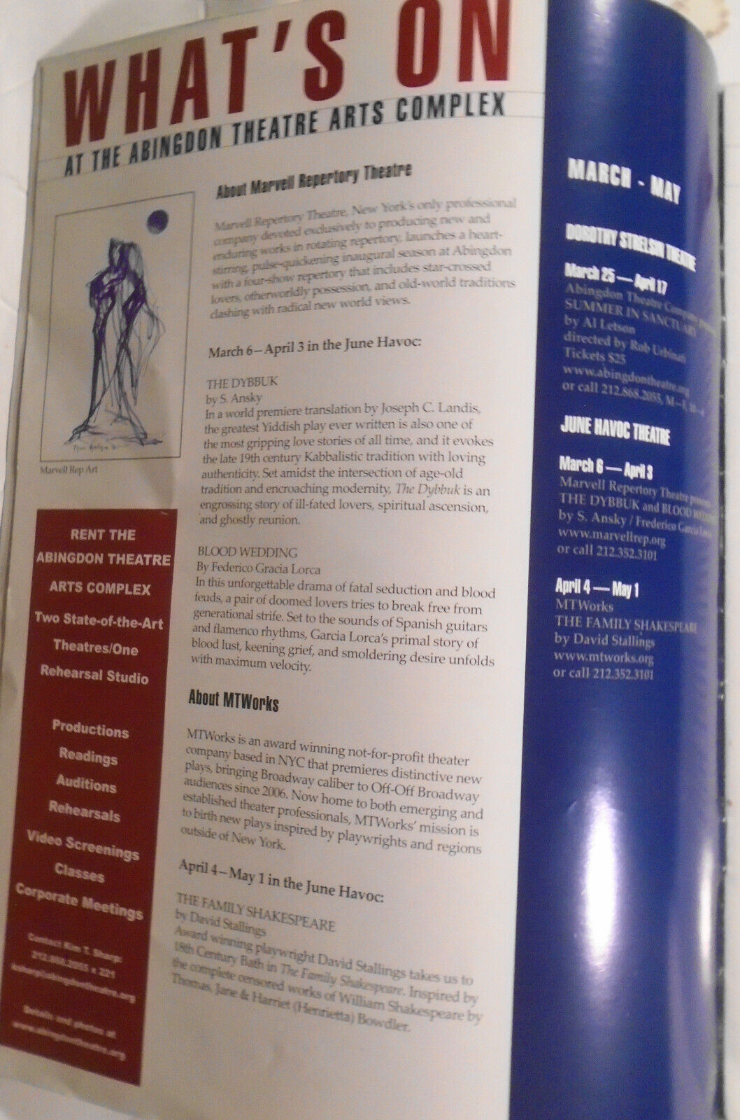 Summer in Sanctuary - Dorothy Strelsin Theatre 2011 - Souvenir program & inserts