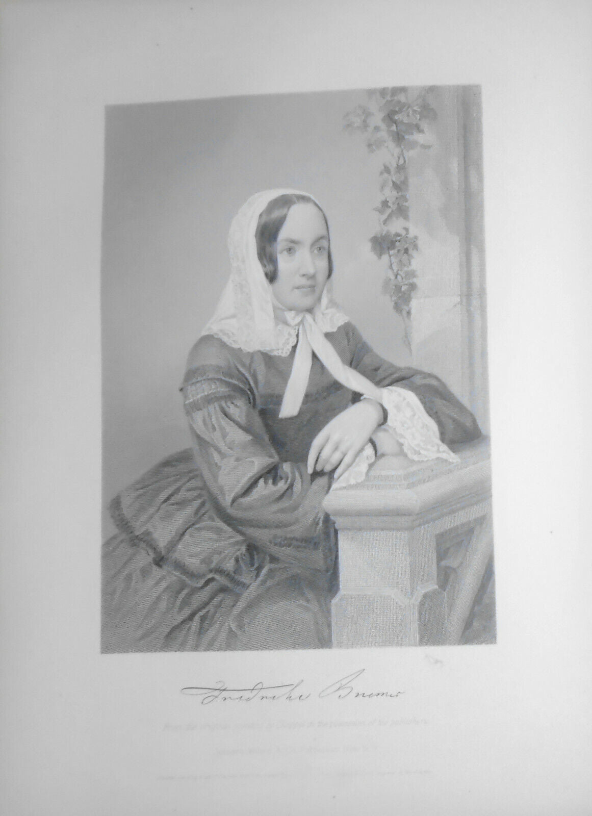 Fredrika Bremer - steel engraving - 1873 - Duyckinck Portrait Gallery