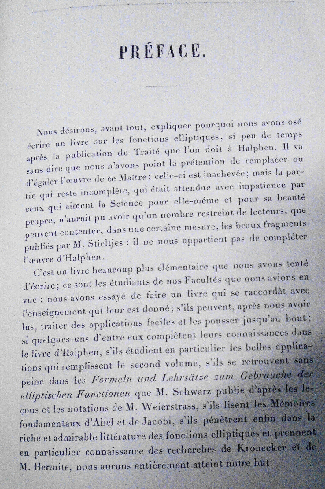 Tannery: Elements De La Theorie Des Fonctions Elliptiques Tome 1, 4 - 1893, 1902