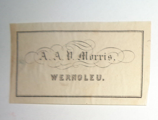 A. A. V. Morris, Wernoleu - Ex Libris Bookplate, circa 1793.