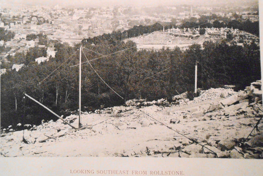 Looking Southeast from Rollstone, Fitchburg MA print early 1900s 13.75" x 10.25"
