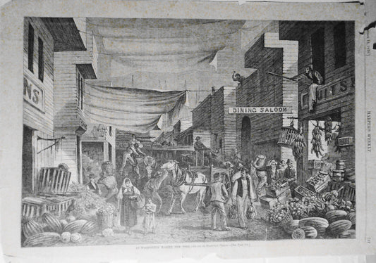 At Washington Market, New York. Harper's Weekly September 14, 1878