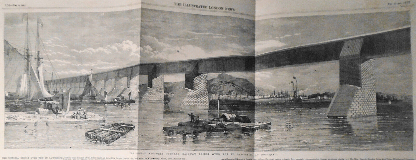 1859  Great Victoria Tubular Railway Bridge Over The St. Lawrence, At Montreal