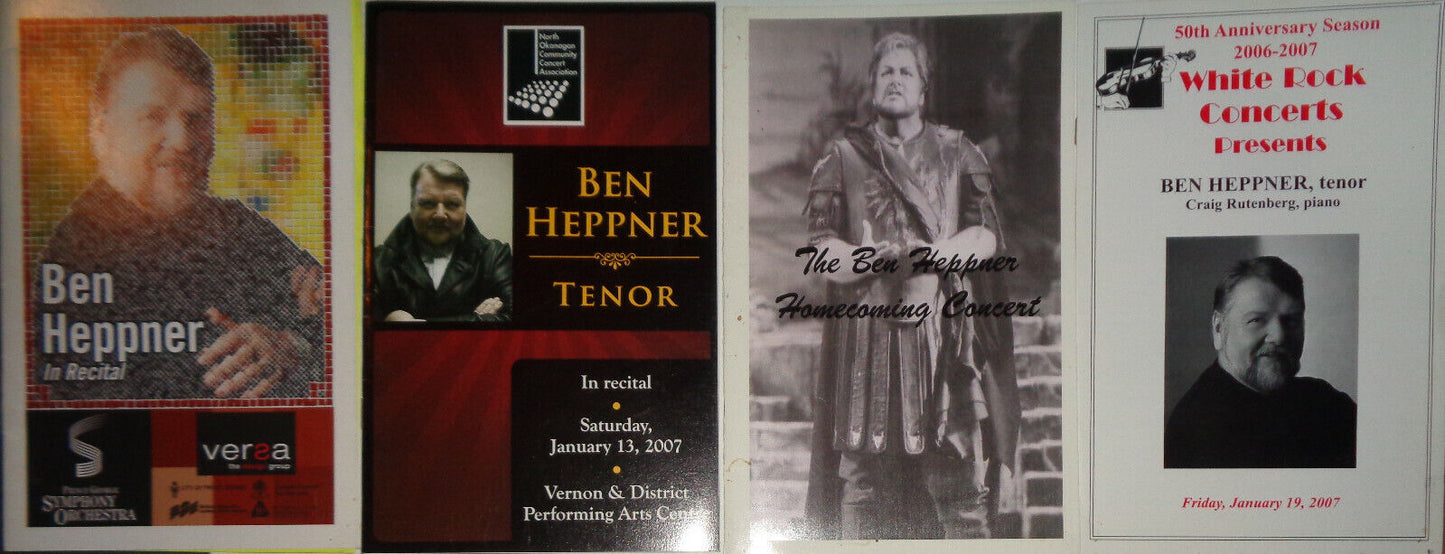 Ben Heppner, Tenor - Four Souvenir Programs 2007. Craig Rutenberg, Pianist