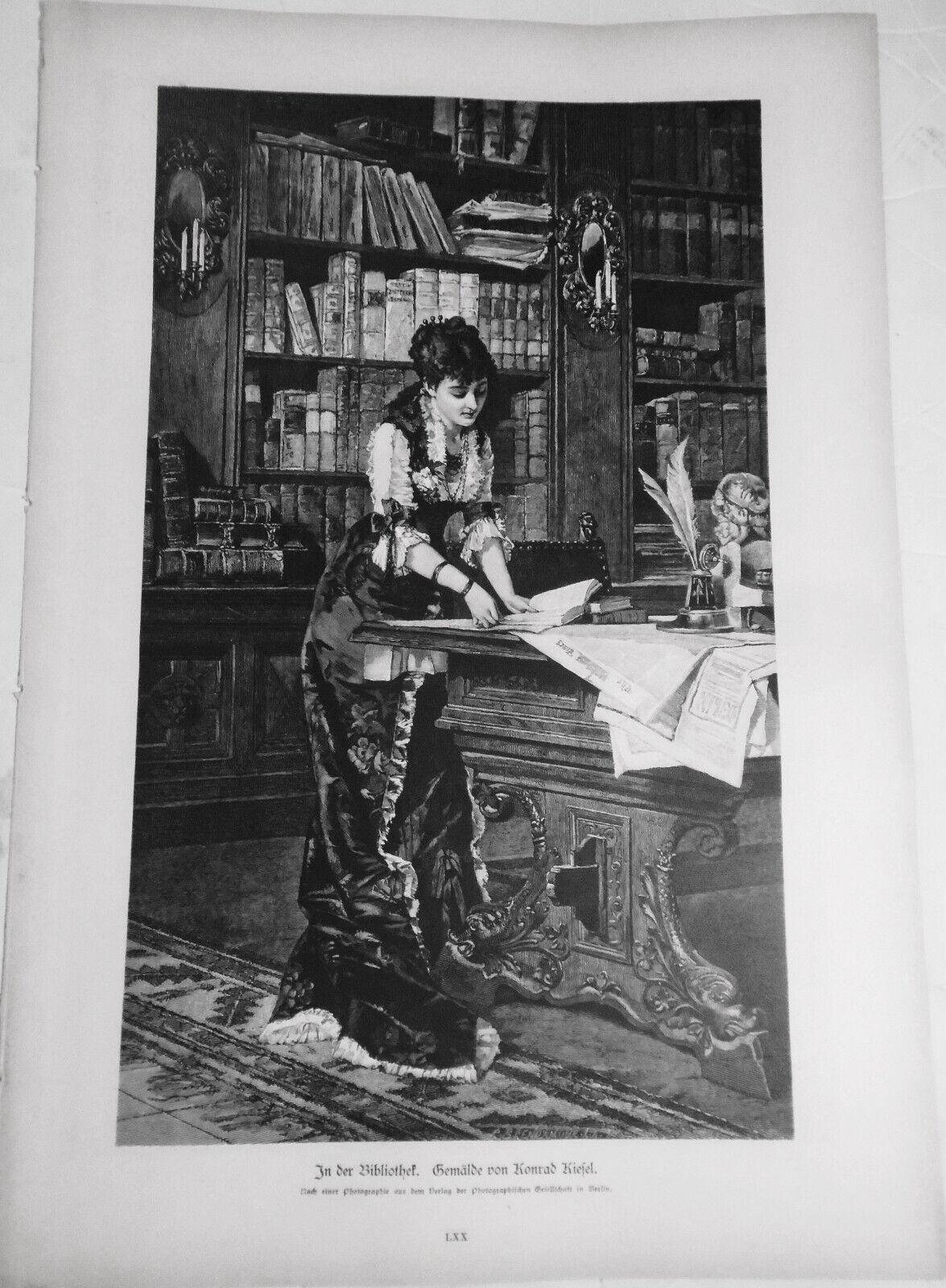 In der Bibliothek, von Konrad Kiesel  --  1882