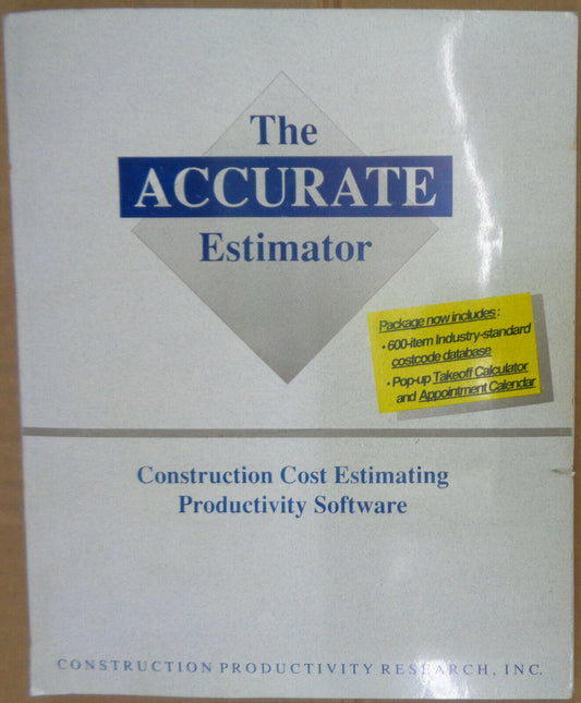 The Accurate Estimator construction cost estimating productivity software. 1989