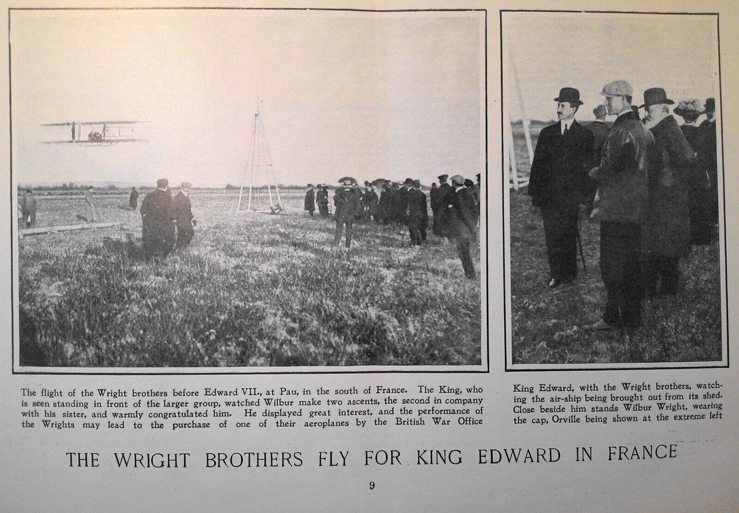 Harper's Weekly April 17,  1909.  The Wright Brothers fly for King Edward; etc