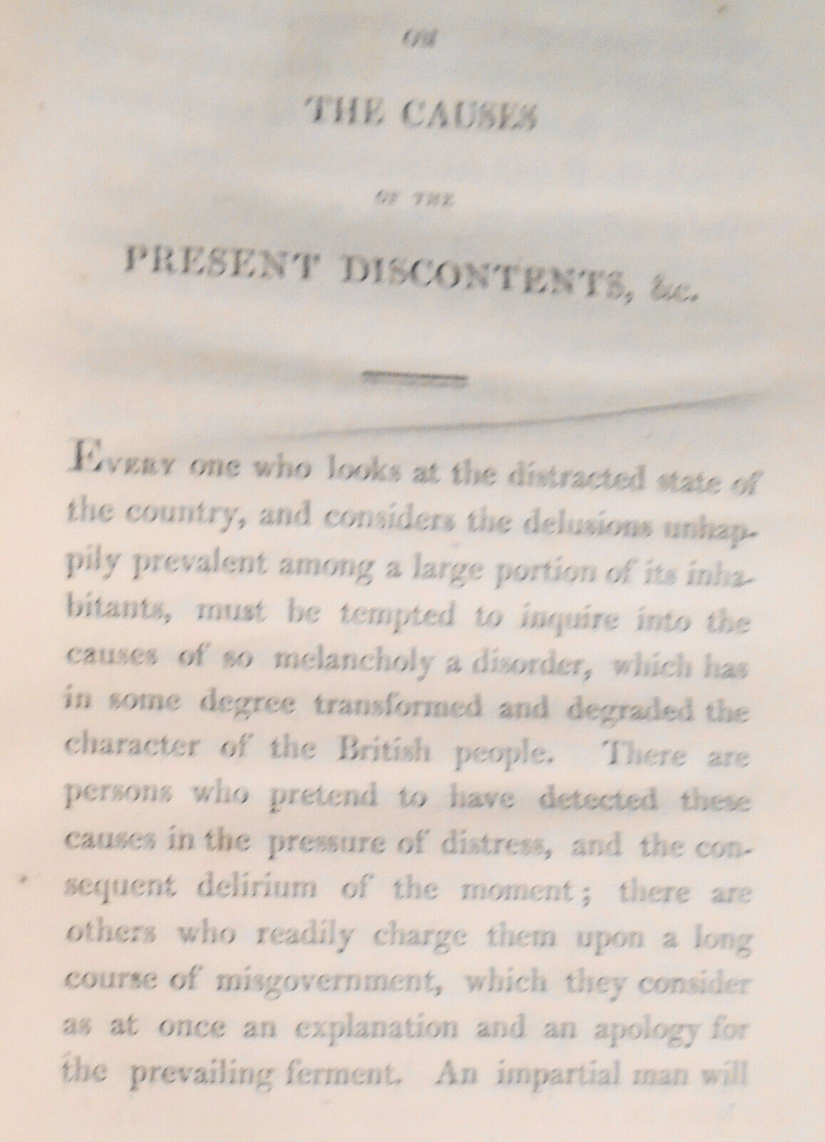 1820 On causes of the present discontents... strictures on... Edinburgh Review